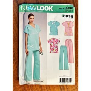 UNCUT New Look 6739 Medical Scrubs Sizes 8-18